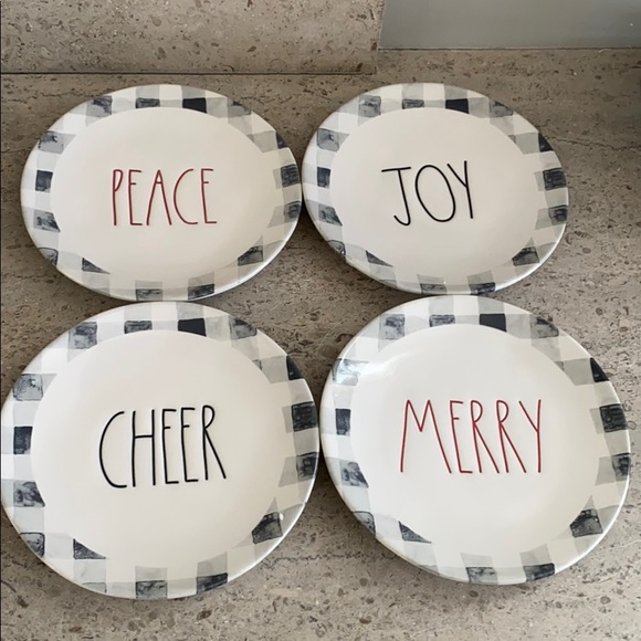 Rae Dunn Other - LAST SET: Rae Dunn “Cheer, Joy, Peace & Merry”ceramic plates